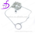 Custom 925 sterling silver micro pave zircon charm necklace
